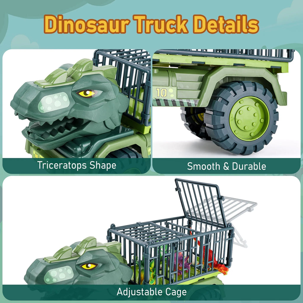 Dinosaur Transport Car Carrier Truck with 3 Dinosaur Toys Z789650