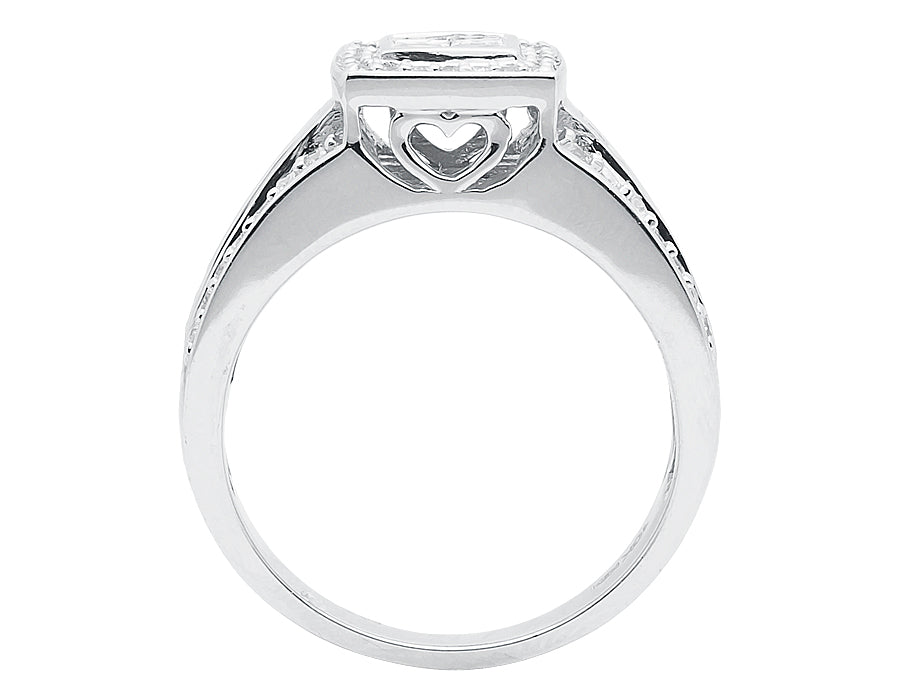 10k White Gold Princess Diamond Engagement Ring N2110