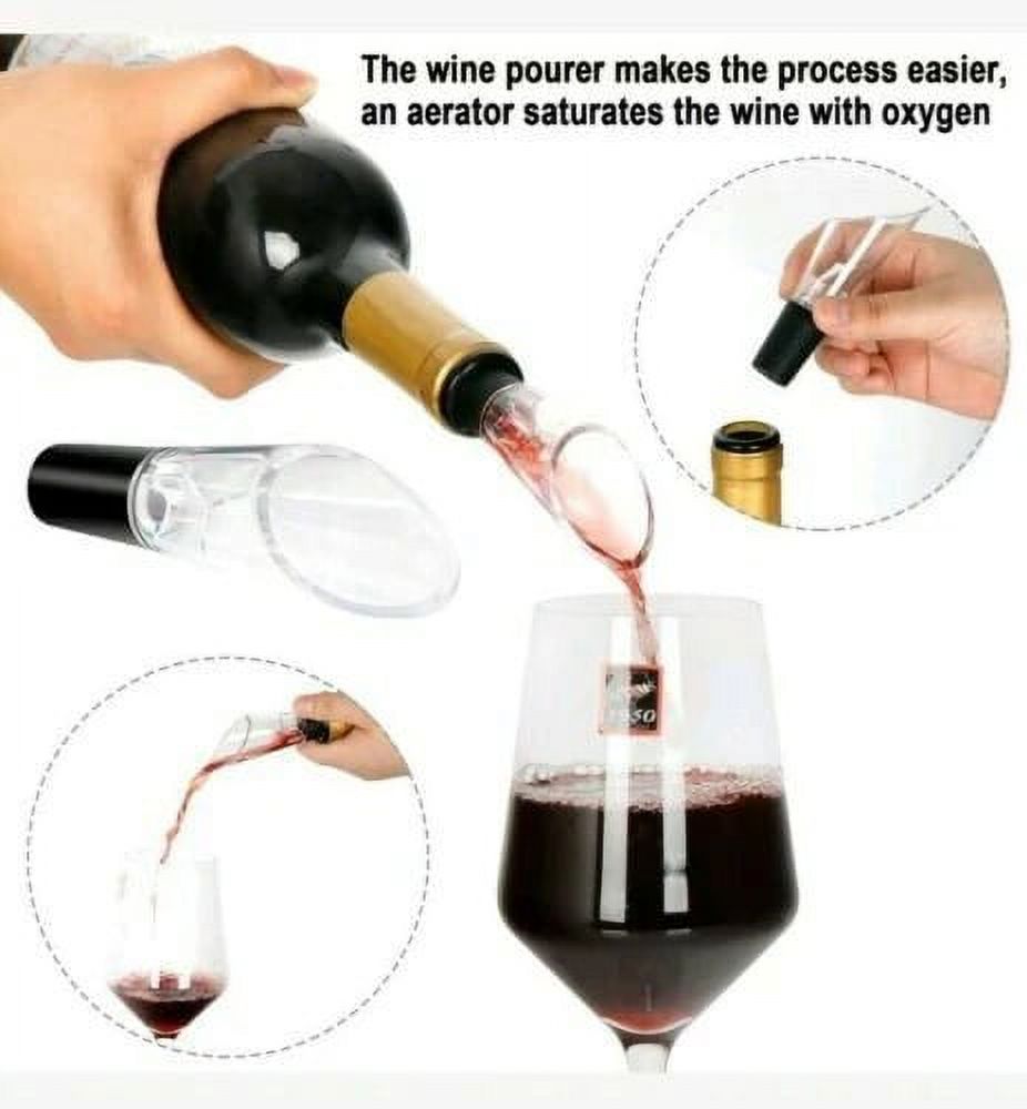 Electric Wine Opener with Foil Cutter, Vacuum Stopper and Wine Aerator Pourer S5802