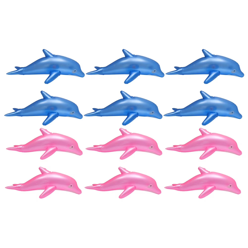 12pcs Inflatable Dolphin Model Inflatable Animal Toy G1074