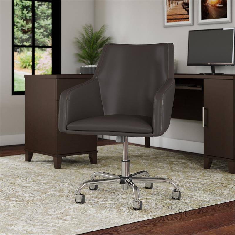 Brown Leather Box Chair A74408