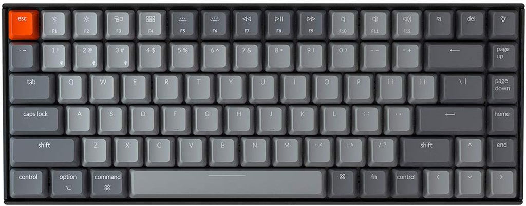 Keychron K2 75% Layout Bluetooth Mechanical Keyboard with Gateron G Pro Blue Switch/White LED Backlit/USB C/Anti Ghosting/N-Key Rollover/Compact 84 Key Wireless Keyboard for Mac Windows-Version 2 X281