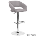 Chrome Base Adjustable Height Bar Stool (Grey Fabric) I5407