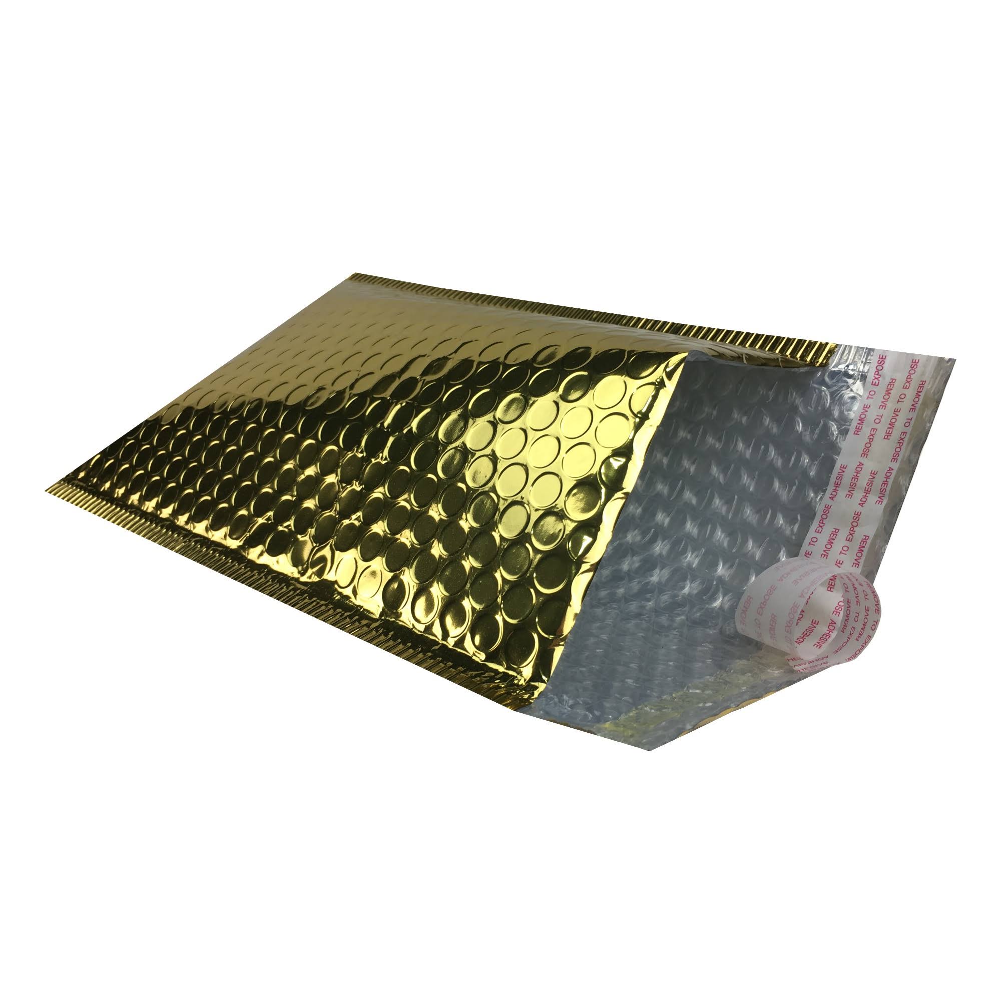 250 Gold Bubble Mailers 7x22x6.75x22 Metallic Envelopes M963480