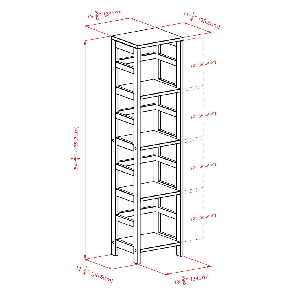 2-Section Storage Shelf with 4 Black Fabric Baskets A293