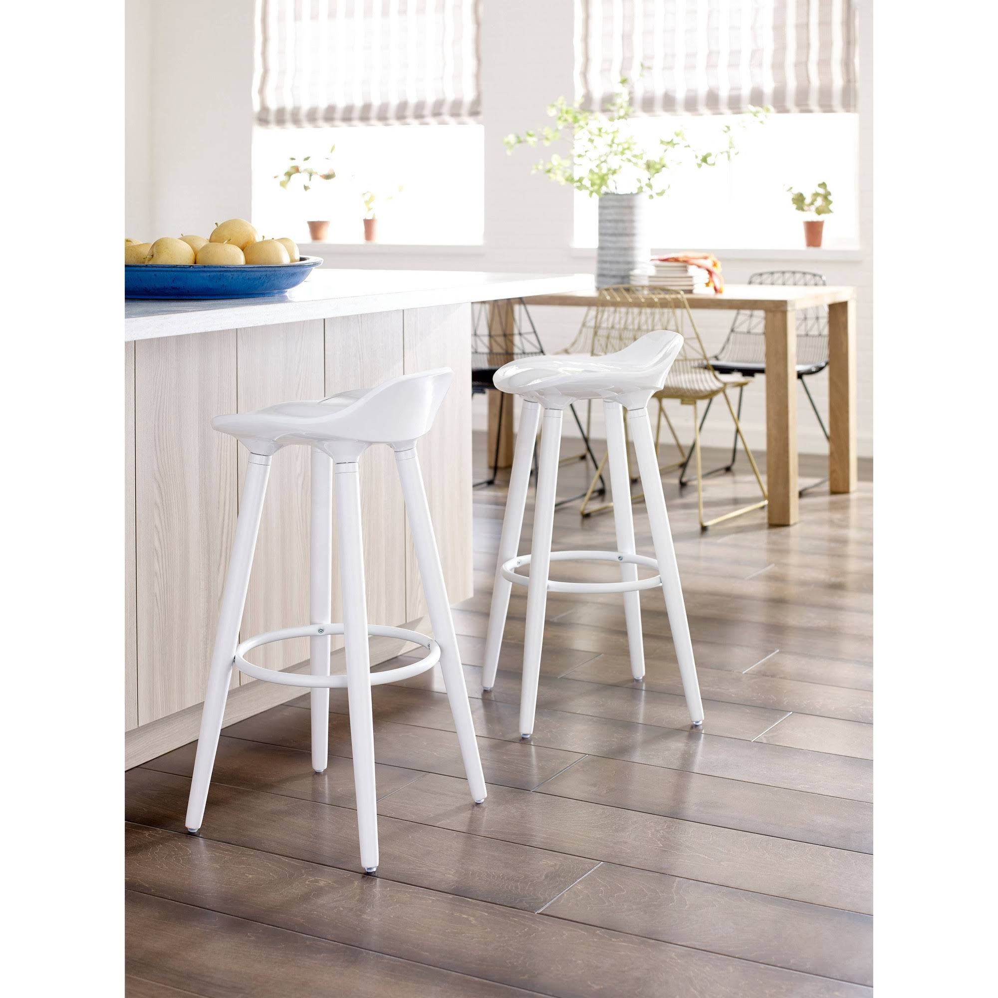 White Bar Stool B4207