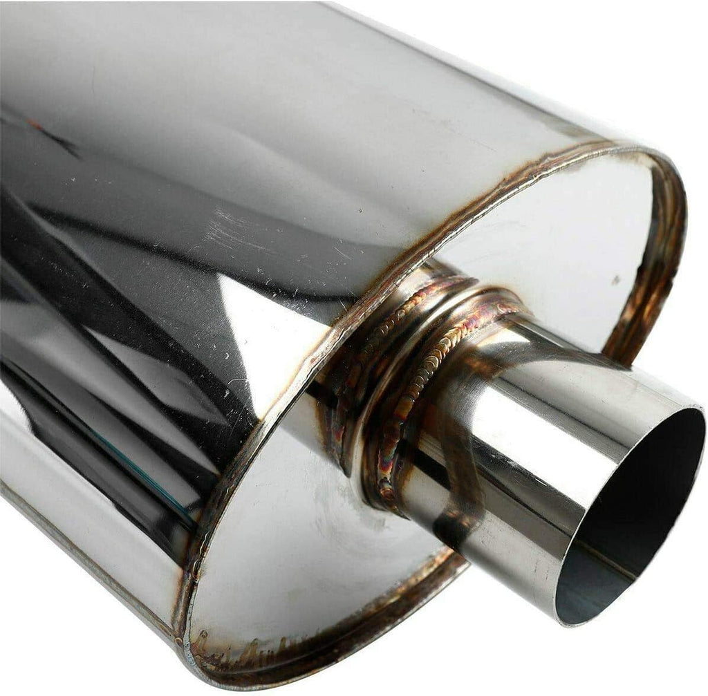 2.5 Inch T304 Stainless Steel Exhaust Muffler Oval Tip Pack of 2 V23632