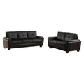 Black Faux Leather 2-Piece Sofa and Loveseat Set L562012