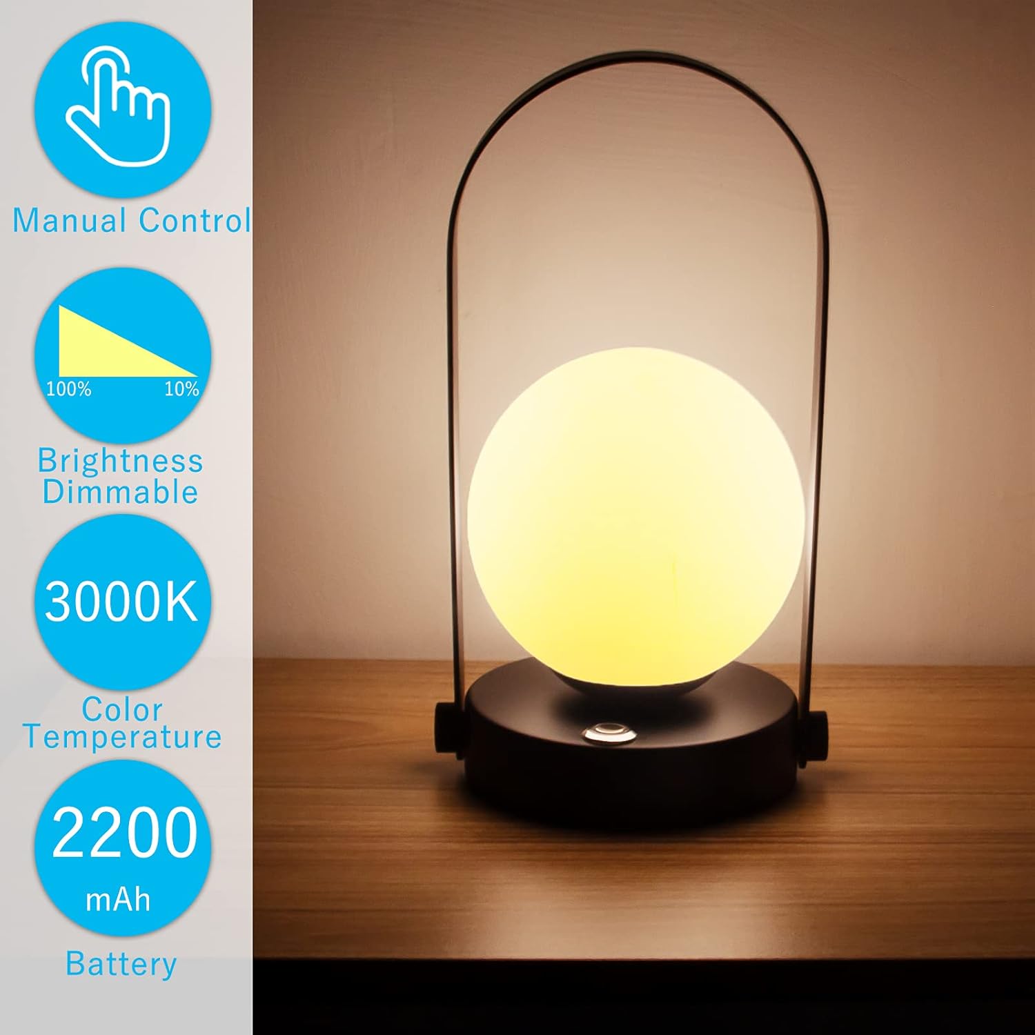 Cordless Table Lamp with Brightness Dimmable L563690
