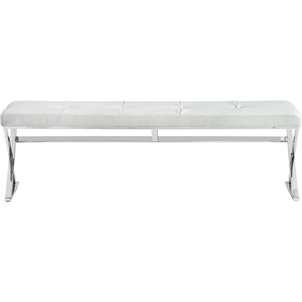 White Leather Bench X75994