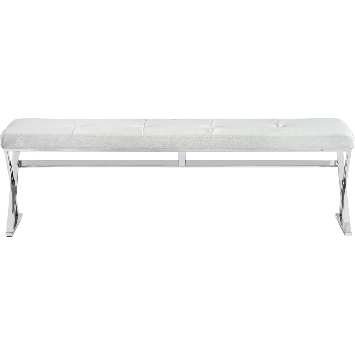 White Leather Bench X75994