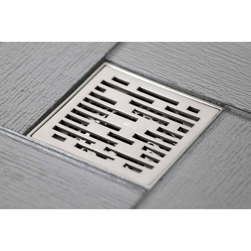 Brushed Nickel Square Grid Shower Drain C677