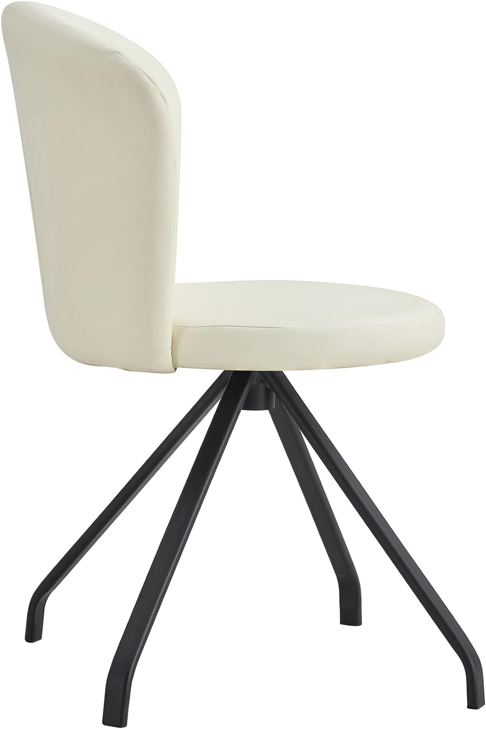 Milk White 360° Swivel PU Vanity Chair V5806