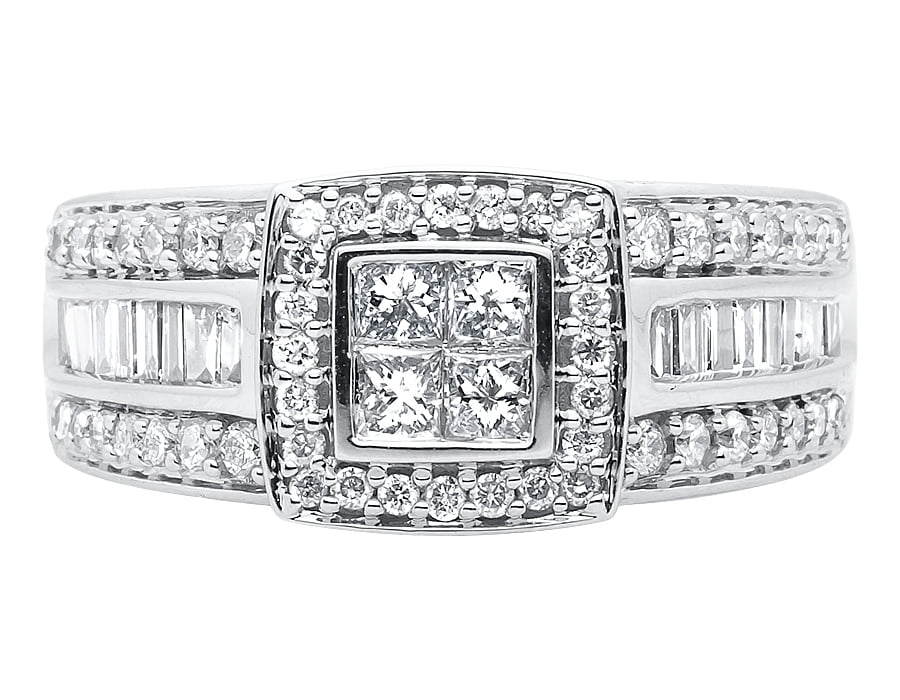 10k White Gold Princess Diamond Engagement Ring N2110