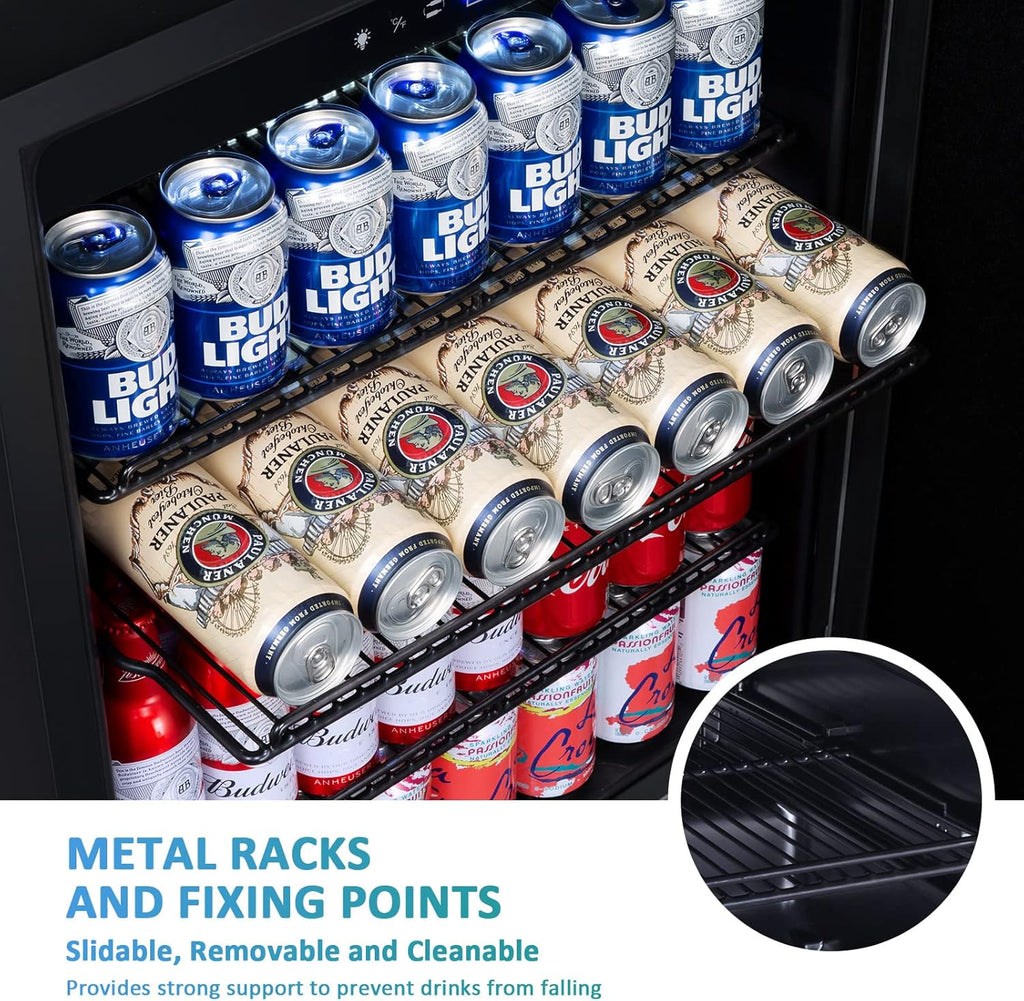 Stainless Steel 24 Inch Under Counter Beverage Refrigerator W9191