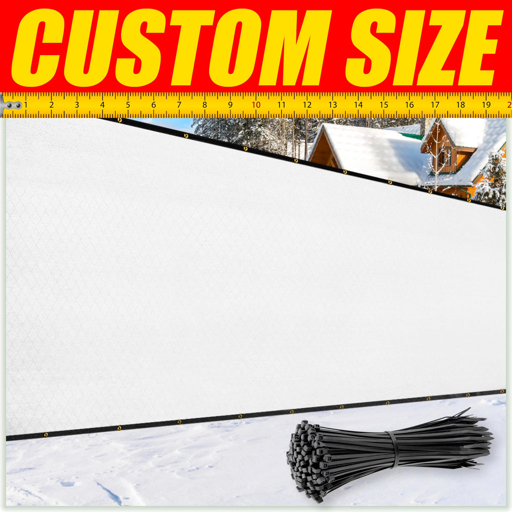 White Fence Privacy Screen Windscreen Cover Shade Fabric Cloth with Grommets A363609