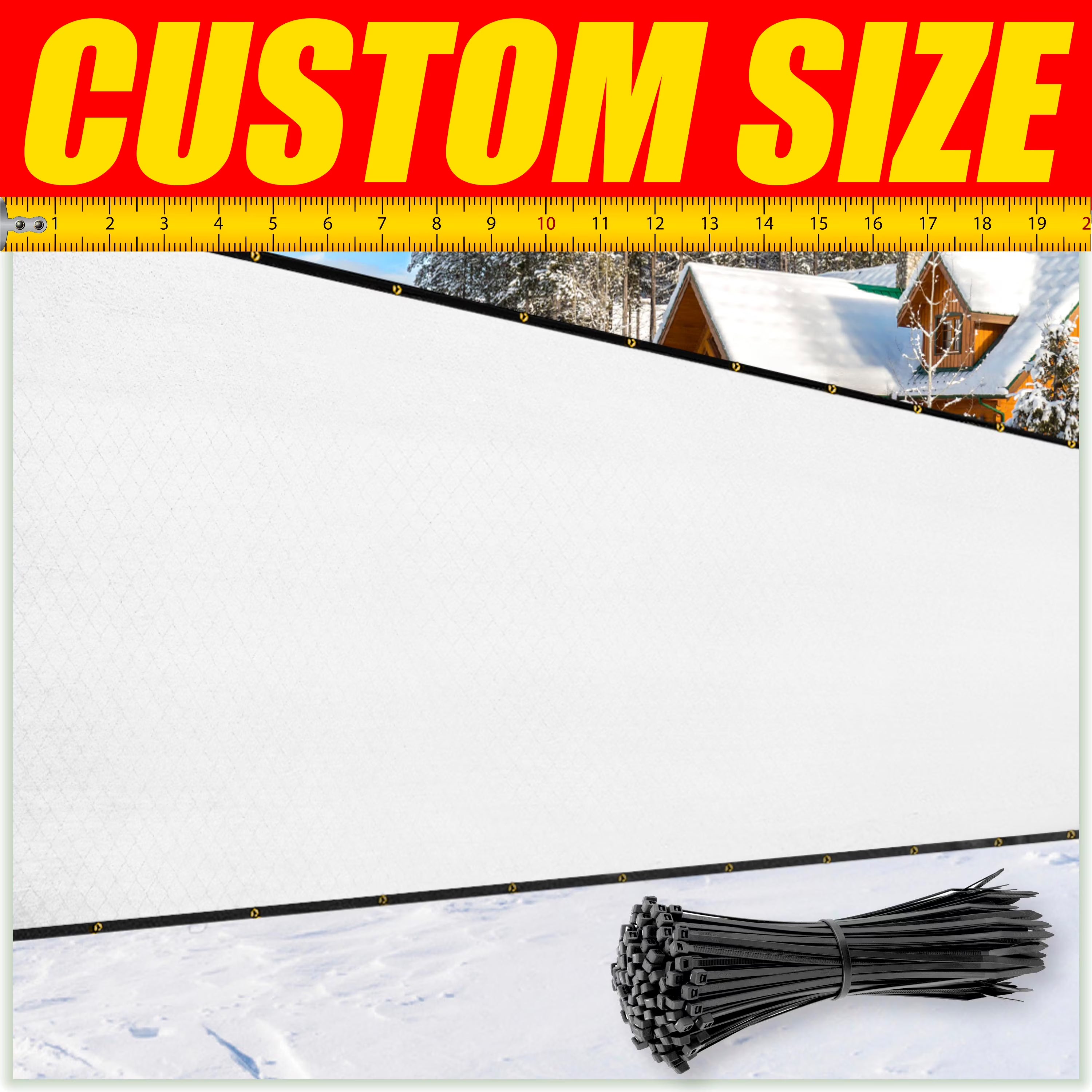 White Fence Privacy Screen Windscreen Cover Shade Fabric Cloth with Grommets A363609