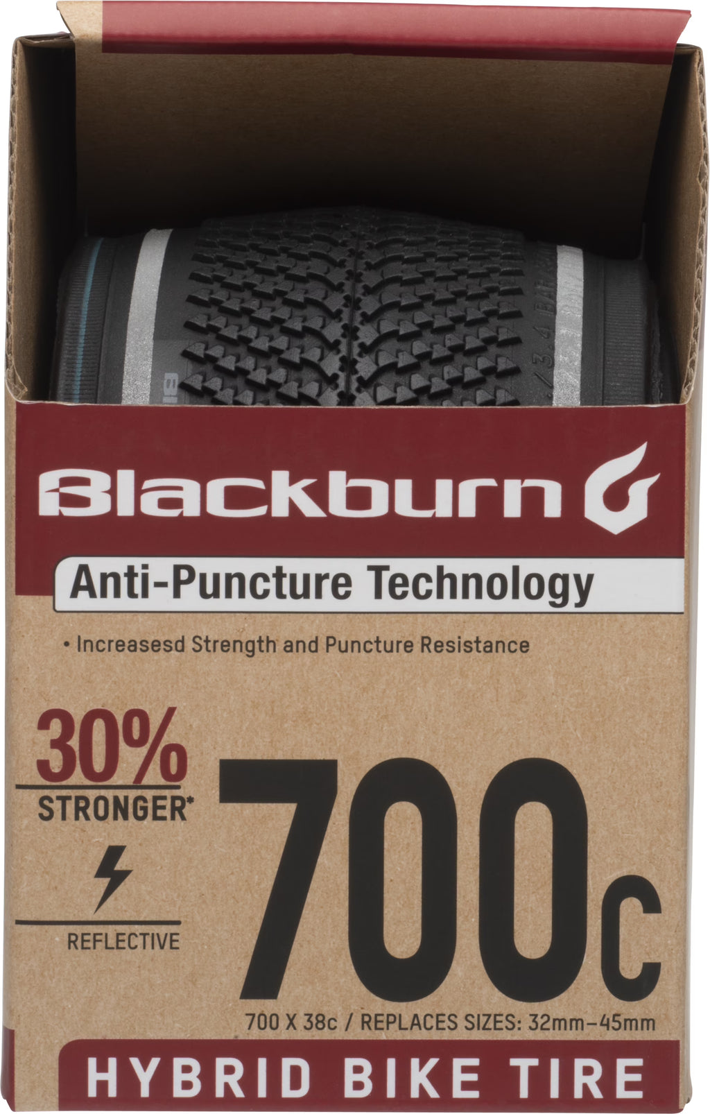 Black 700c x 38c Hybrid Bike Tire P207