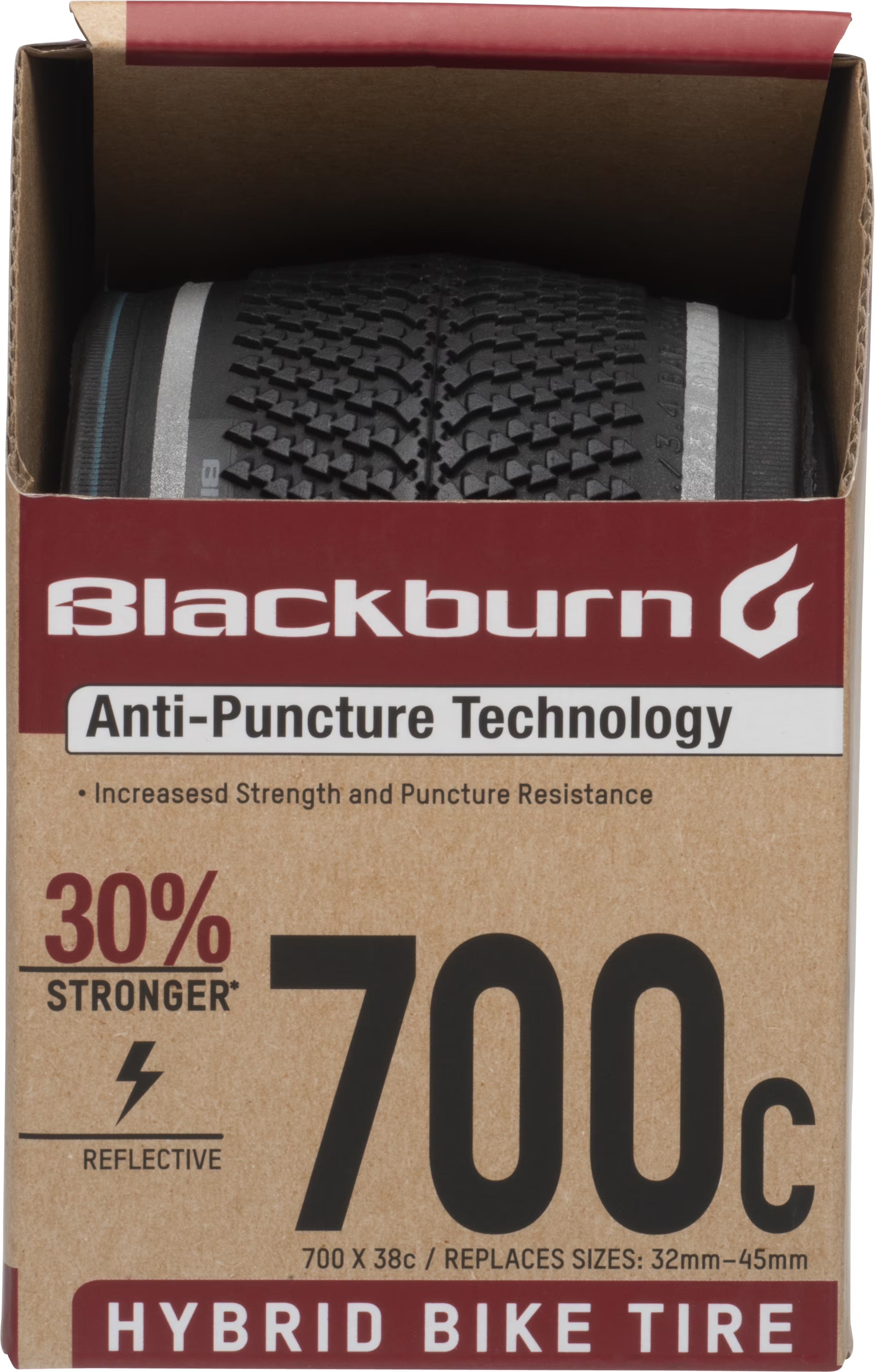 Black 700c x 38c Hybrid Bike Tire P207