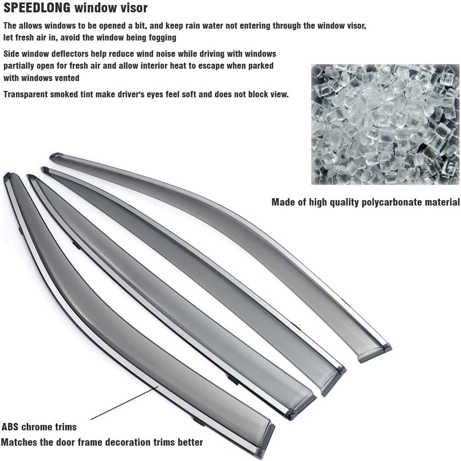 Car Window Visor Vent Shade Deflector Sun/Rain Guards V849