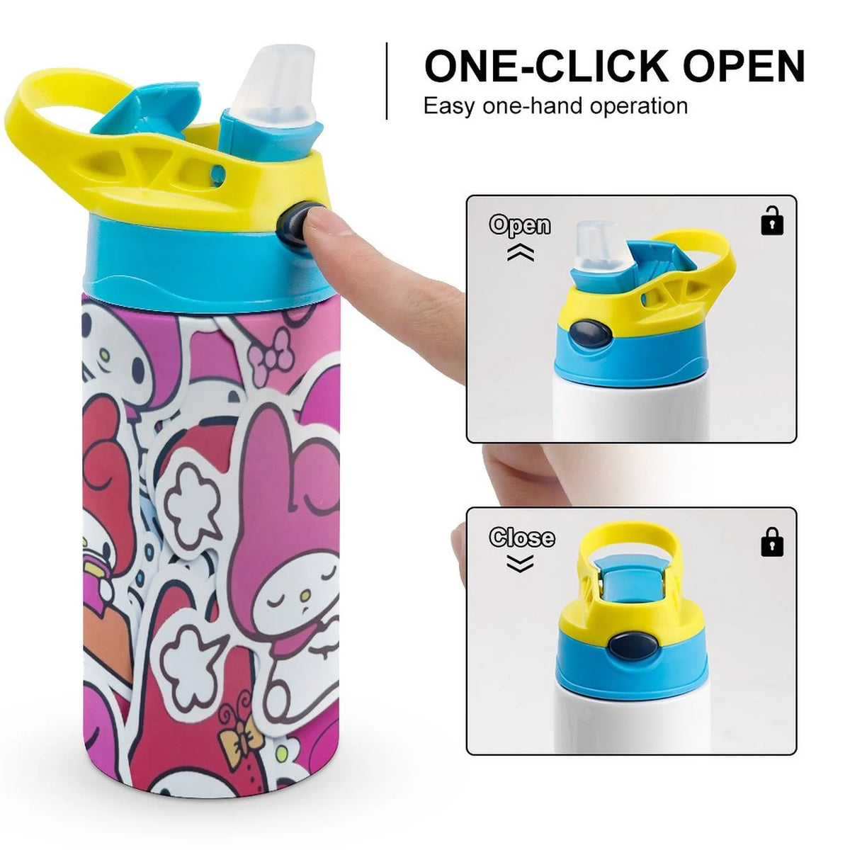 Stainless Steel Water Bottle with Straw P5537