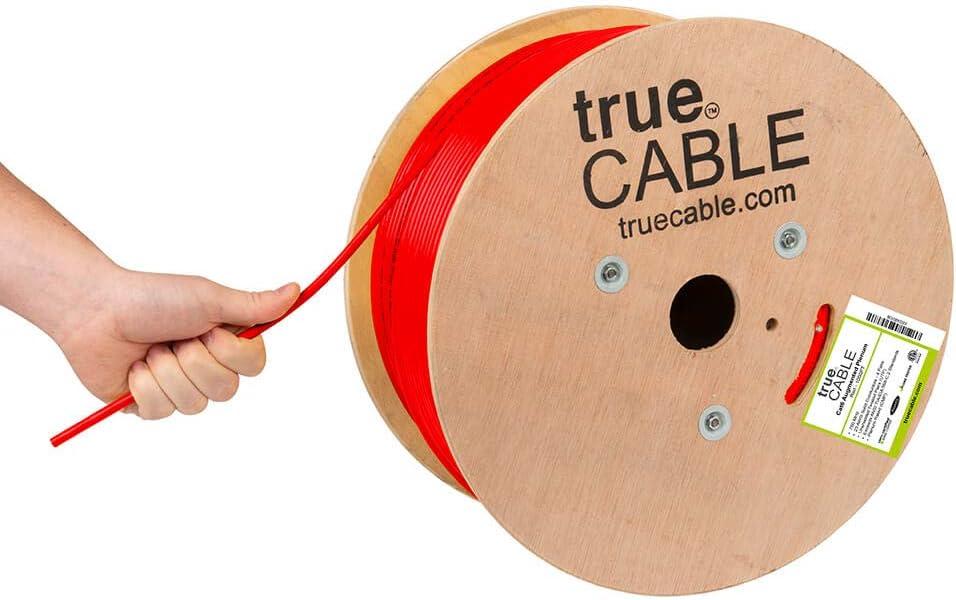 Cat6A Plenum 1000ft White 23AWG 4 Pair Solid Bare Copper 750MHz Unshielded Twisted Pair Bulk Ethernet Cable P82945