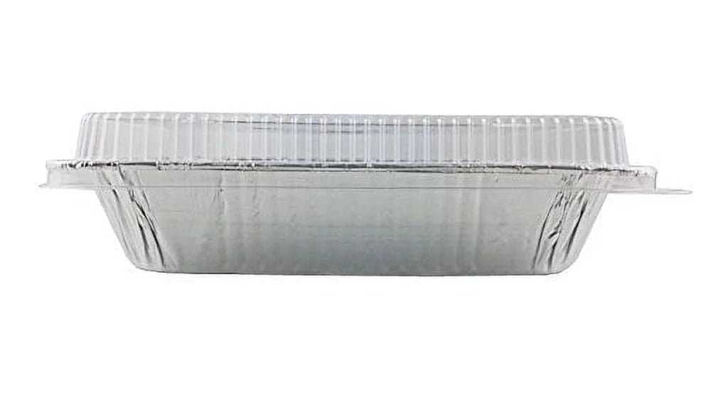 1/2 Half-Size Aluminum Foil Steam Table Pan 2 9/16" Deep with Clear Dome Lid (Pack of 20) E722757