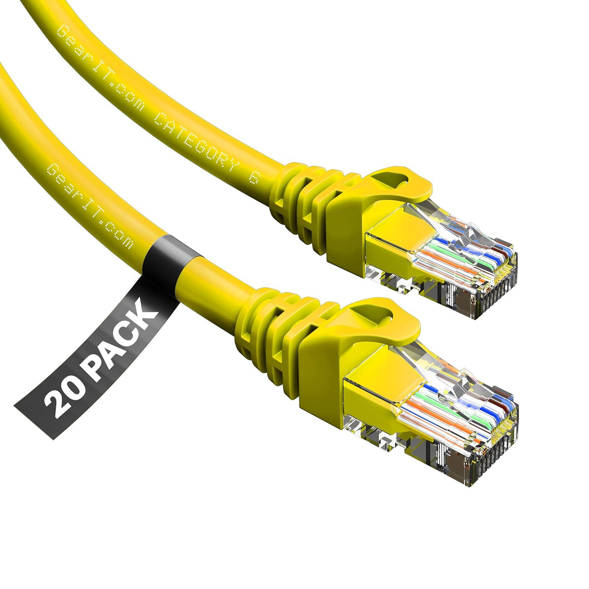 Cat6 Ethernet Cable 0.5 ft Yellow (50-Pack) I636