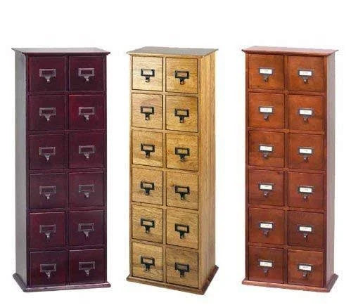 40x22 12-Drawer Oak Media Storage Cabinet U57731