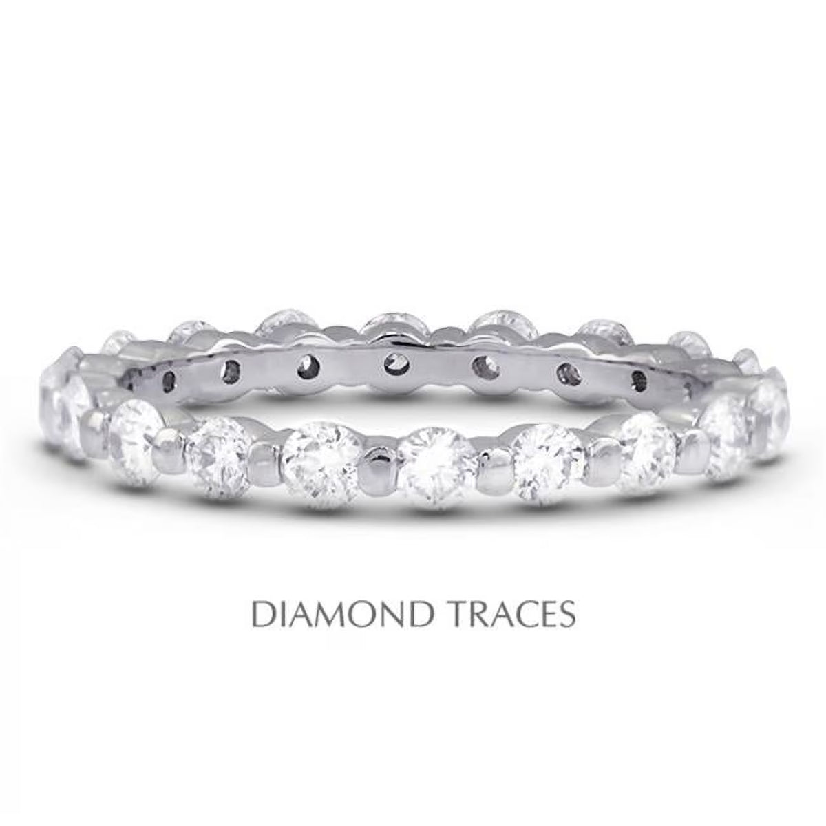 Platinum 950 Bar Setting 1.61 Carat Total Natural Diamonds Eternity Ring B404753