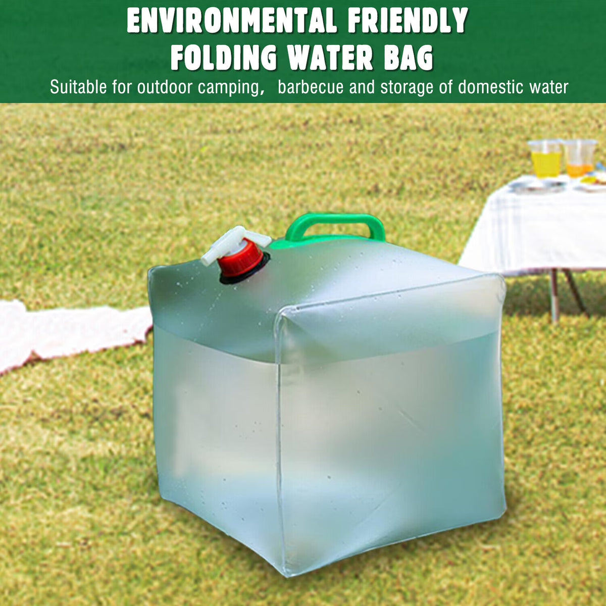 Collapsible Water Container With Spigot Camping Water Storage Jug R743688