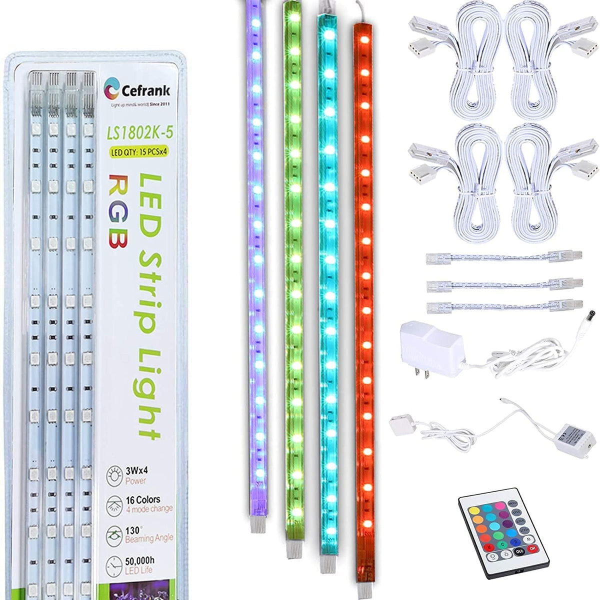 16 Linkable RGB LED Light Bar Kit, Pack of 2 V984127