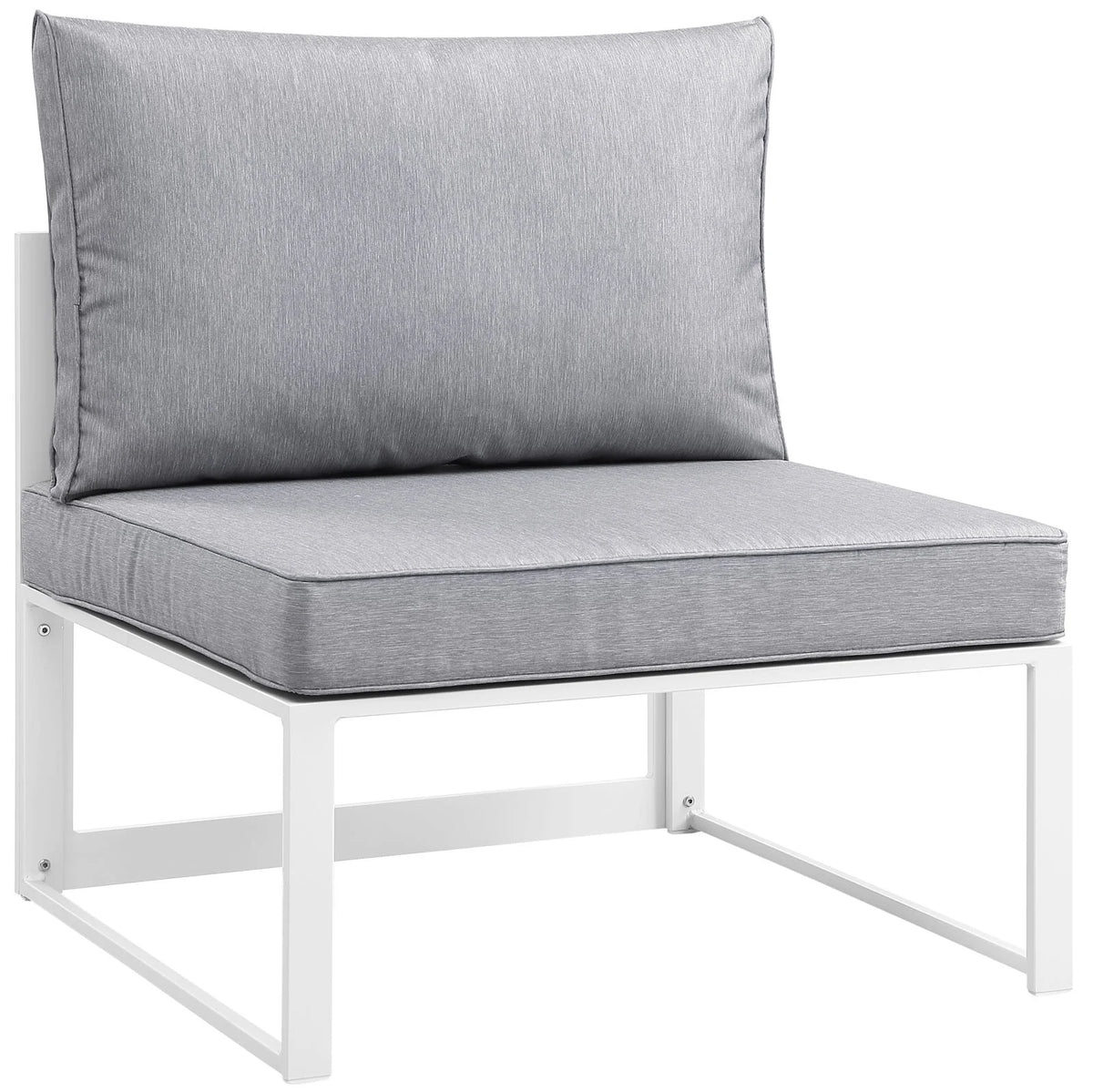 White Grey Fabric Outdoor Patio Sectional Sofa Set R428242