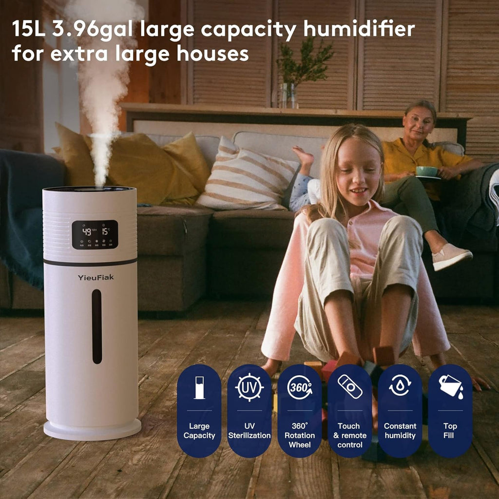 15L/3.96Gal Top Fill Ultrasonic Cool Mist Humidifier S2136