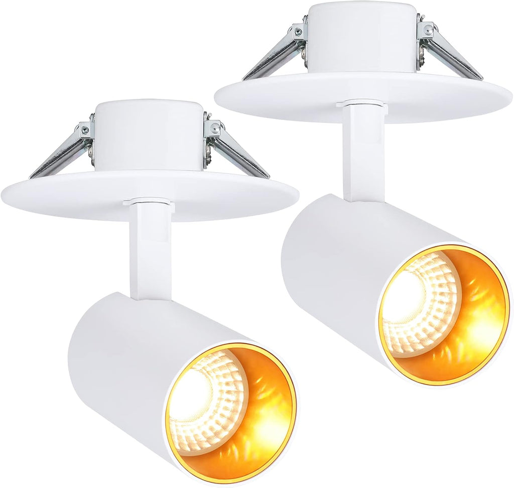 LED Ceiling Spotlight, CRI90+ 950lm Adjustable Dimmable Recessed Spotlights 3/4 Inch, Aluminum 12W, 3000K Warm White, Pack of 2 A55361