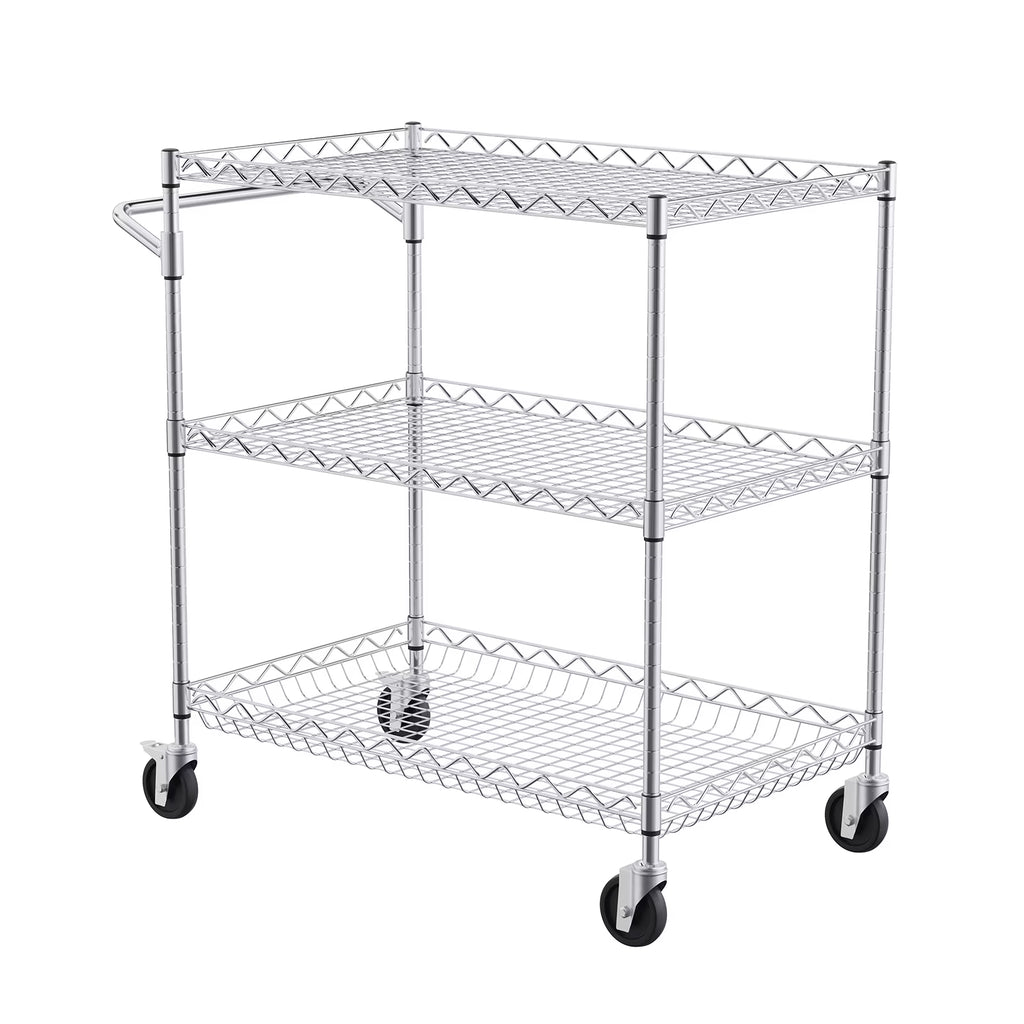 3-Tier Utility Rolling Cart on Wheels W3123