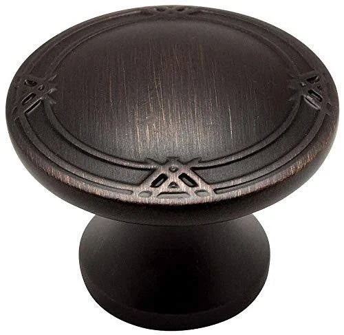 Oil Rubbed Bronze Round Cabinet Knob - 25 Pack U2101