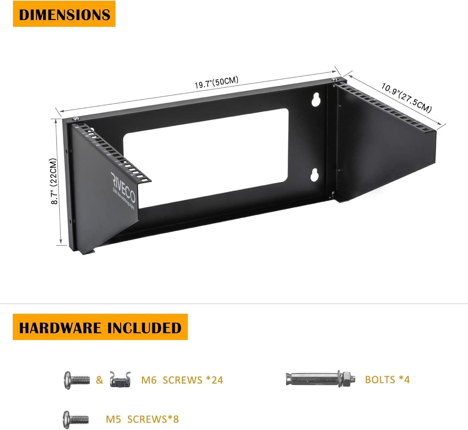 6U Wall Mount Rack Black Q14039