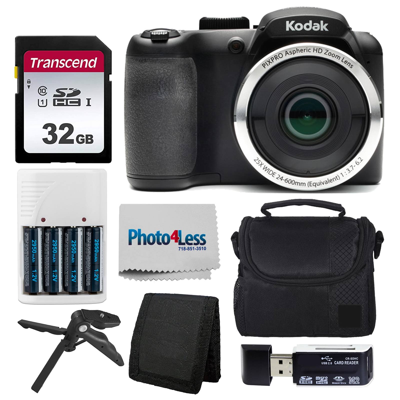 Black Digital Camera Kit with 32GB Memory Card S4886
