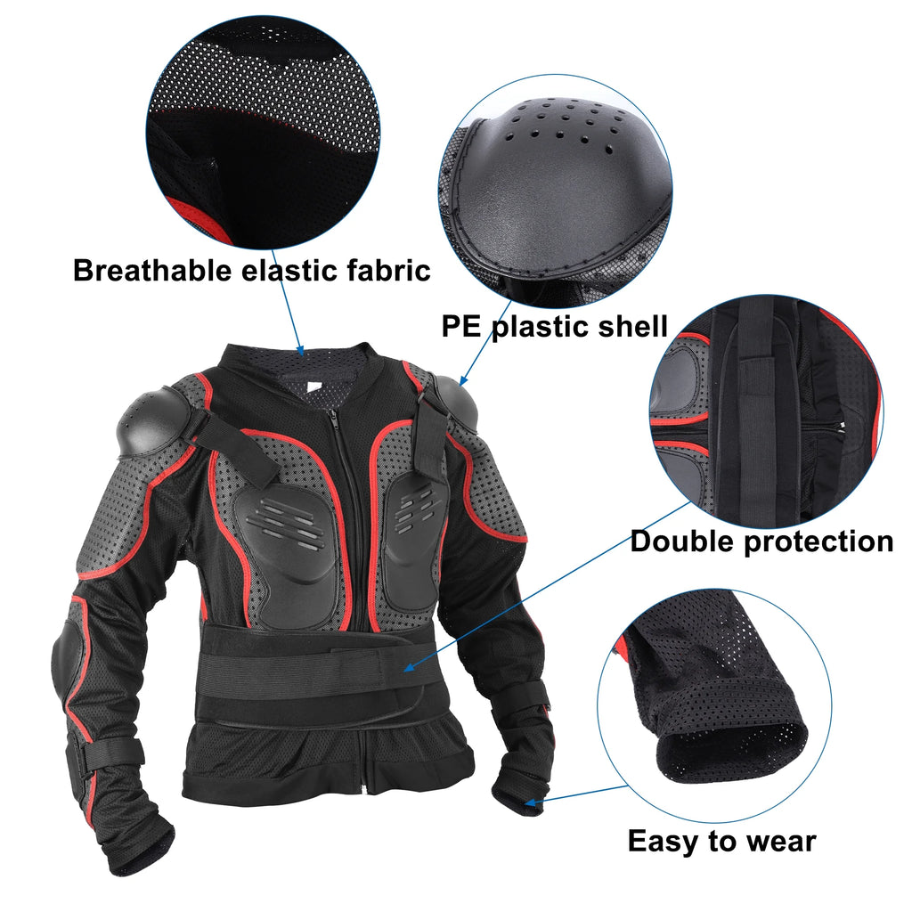Red Dirt Bike Motorcycle Riding Protective Full Body Armor S7423