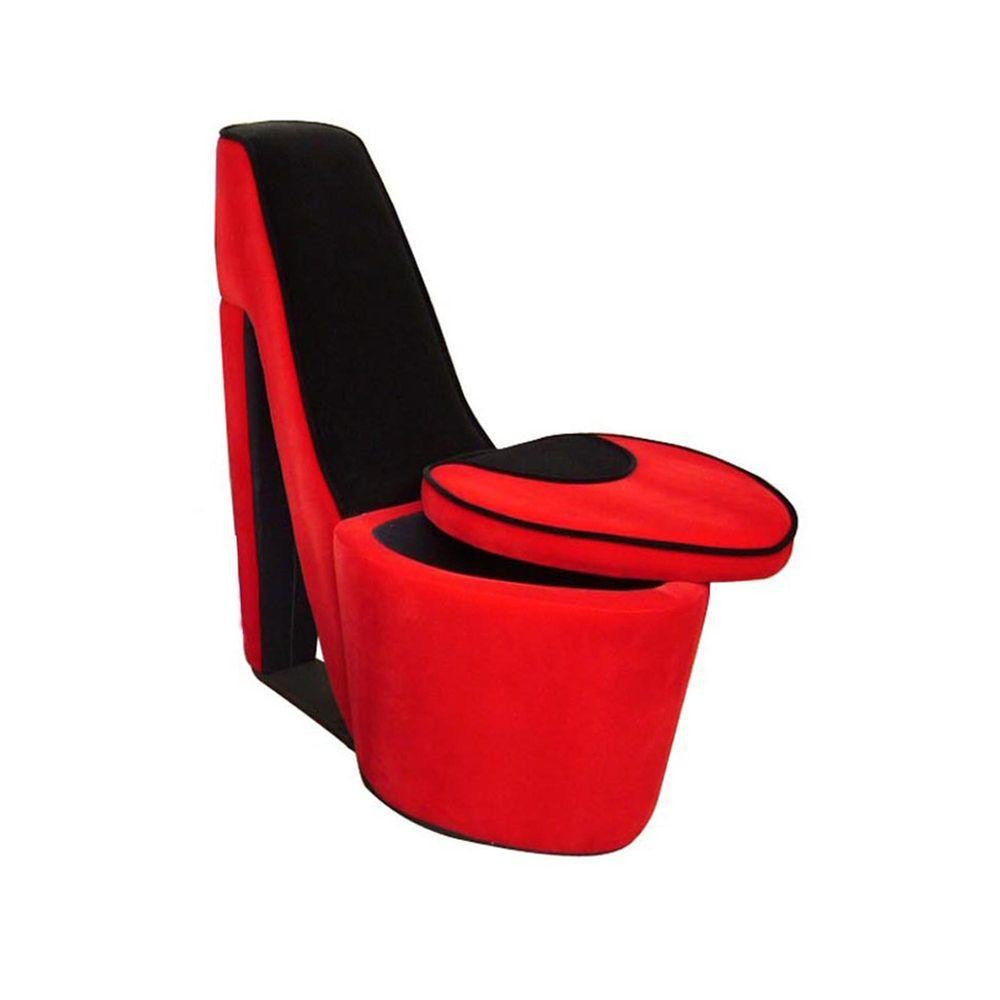Red Faux Suede Side Chair H245