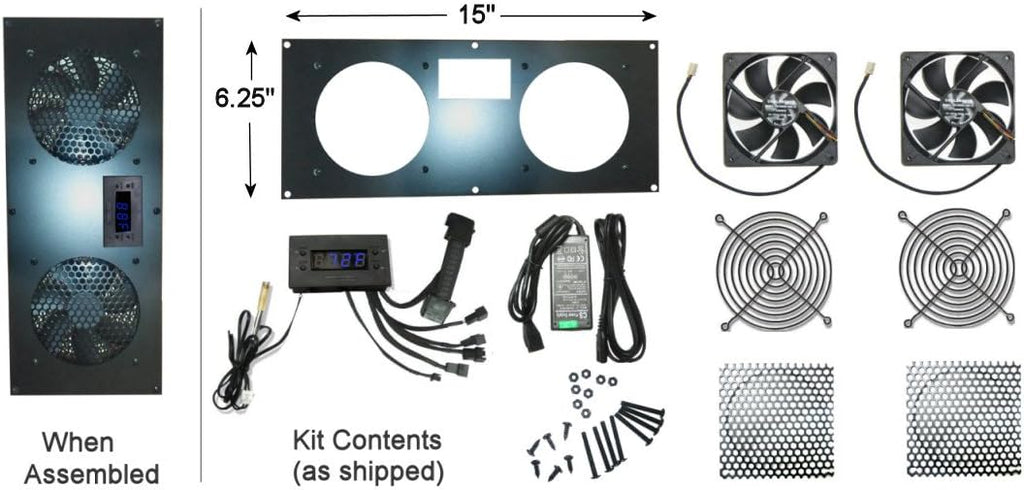 Programmable Thermostat Cooling Kits, Metal, Dual 80mm, Pack of 2 X642