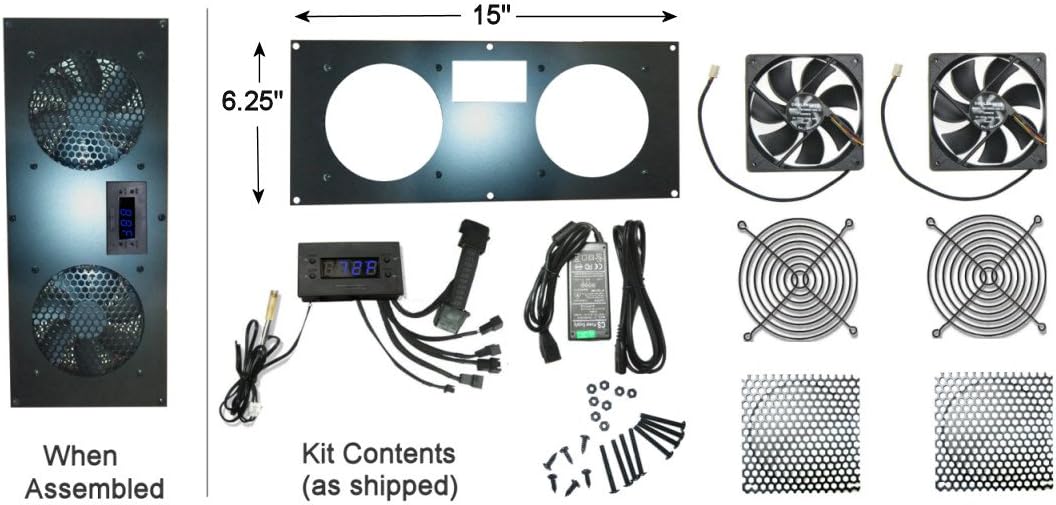 Programmable Thermostat Cooling Kits, Metal, Dual 80mm, Pack of 2 X642