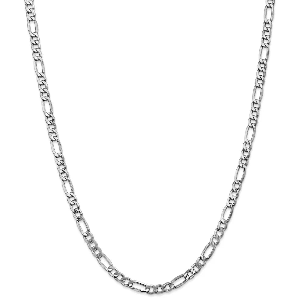 14kt White Gold Figaro Chain 22 inch Lobster Clasp W19028