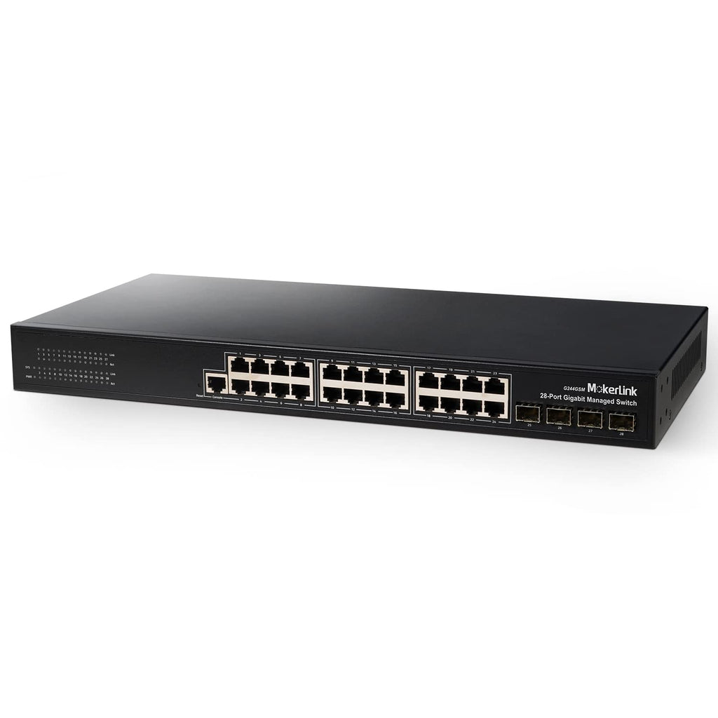 24 Port PoE Switch with 2 Gigabit Uplink Ethernet Port, 400W, Rackmount Unmanaged PoE+ Q239