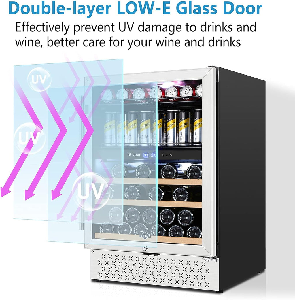 Stainless Steel 24 Inch Under Counter Beverage Refrigerator W9191