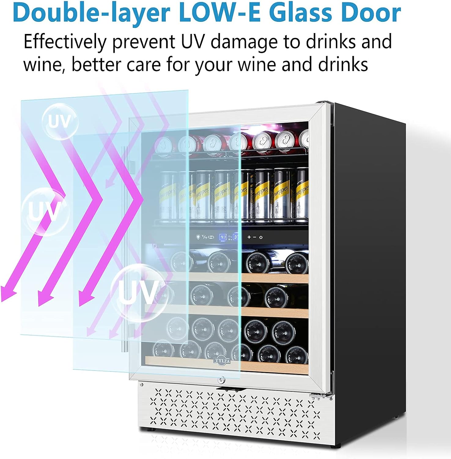 Stainless Steel 24 Inch Under Counter Beverage Refrigerator W9191
