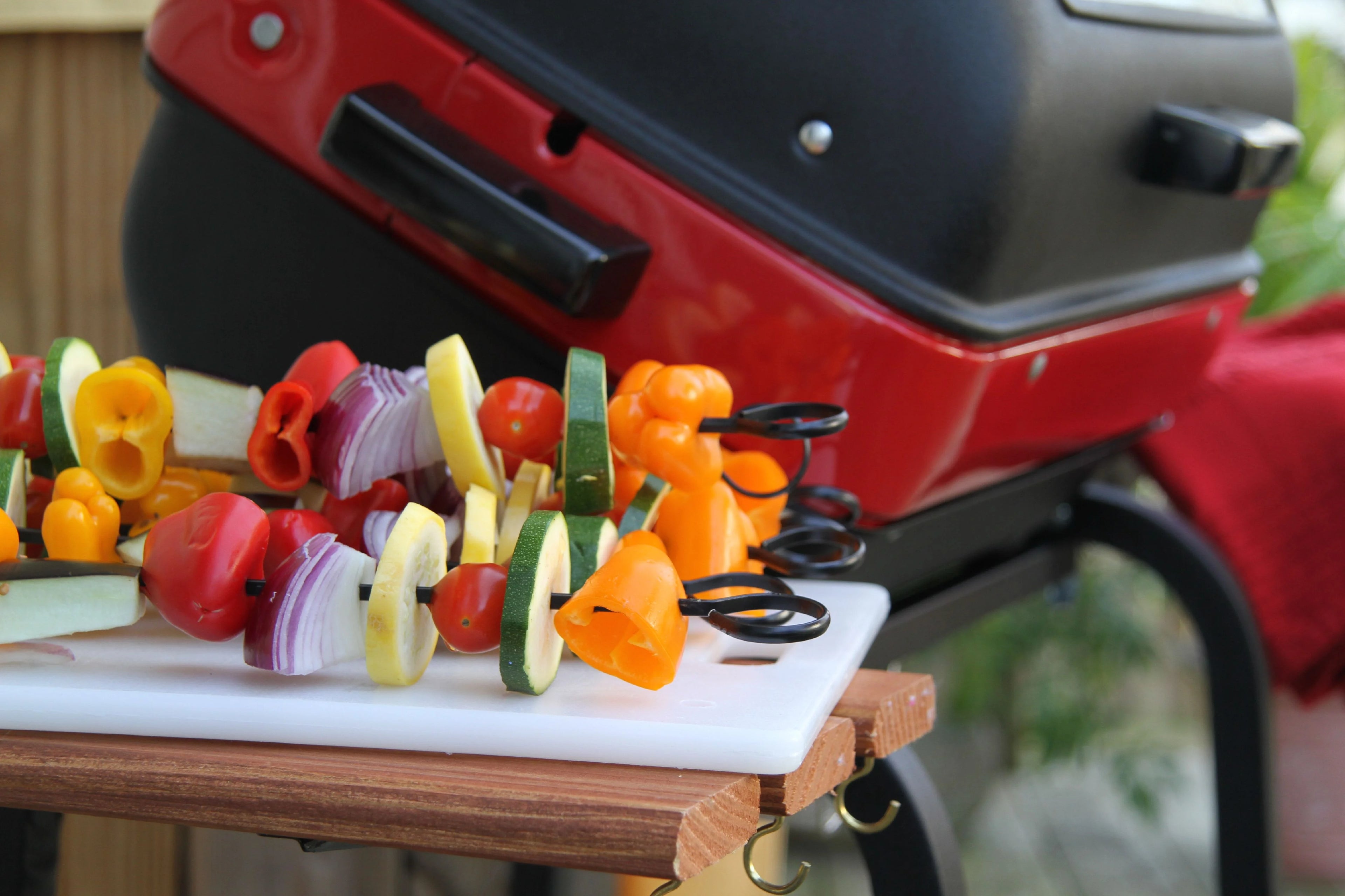 Red Portable Electric Cart Grill with Two Folding Tables T824128