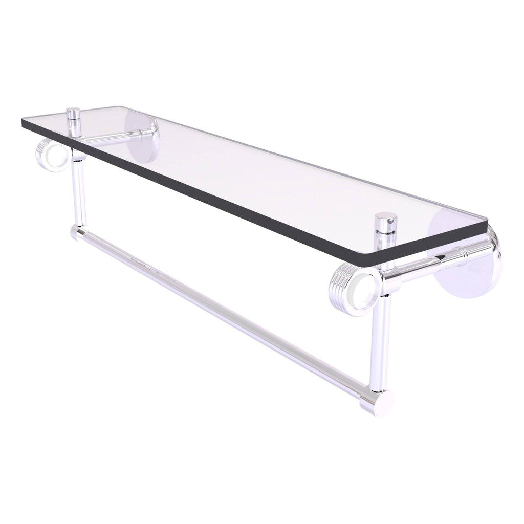 Polished Chrome Glass Shelf with Towel Bar Y649
