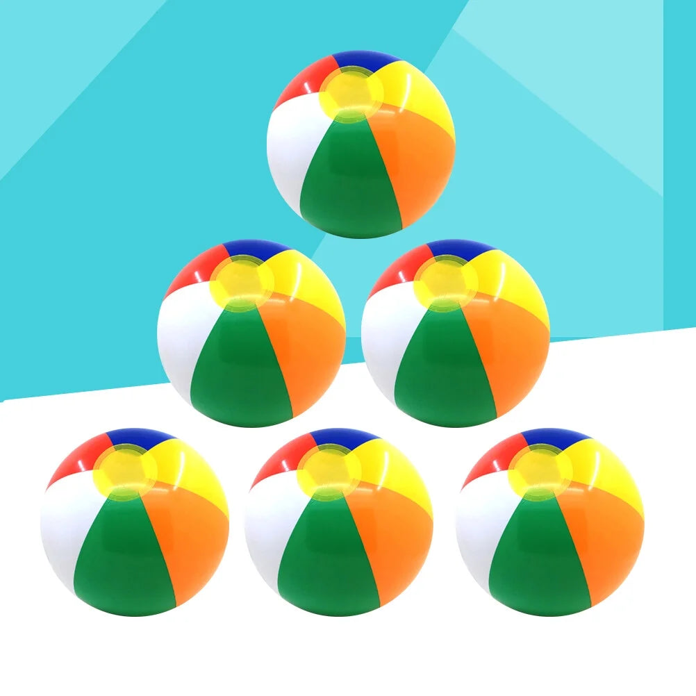 6 Pcs Colorful Inflatable Beach Ball Pool Toys P9460